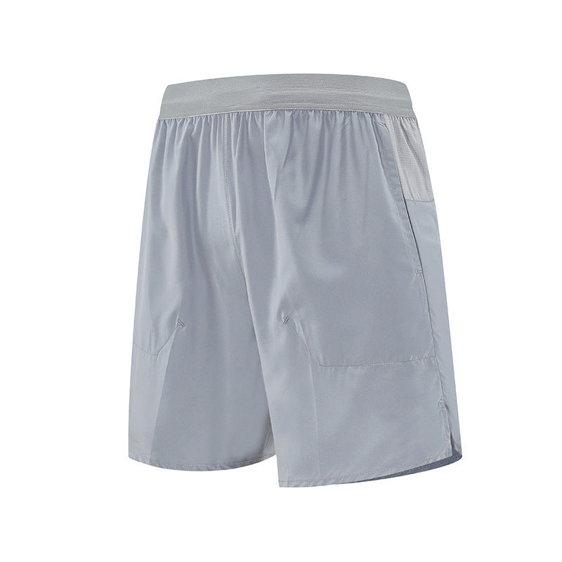 Fake Two Pieces Workout Shorts Men And Women Couple Outdoor Breathable Thin Ice Silk