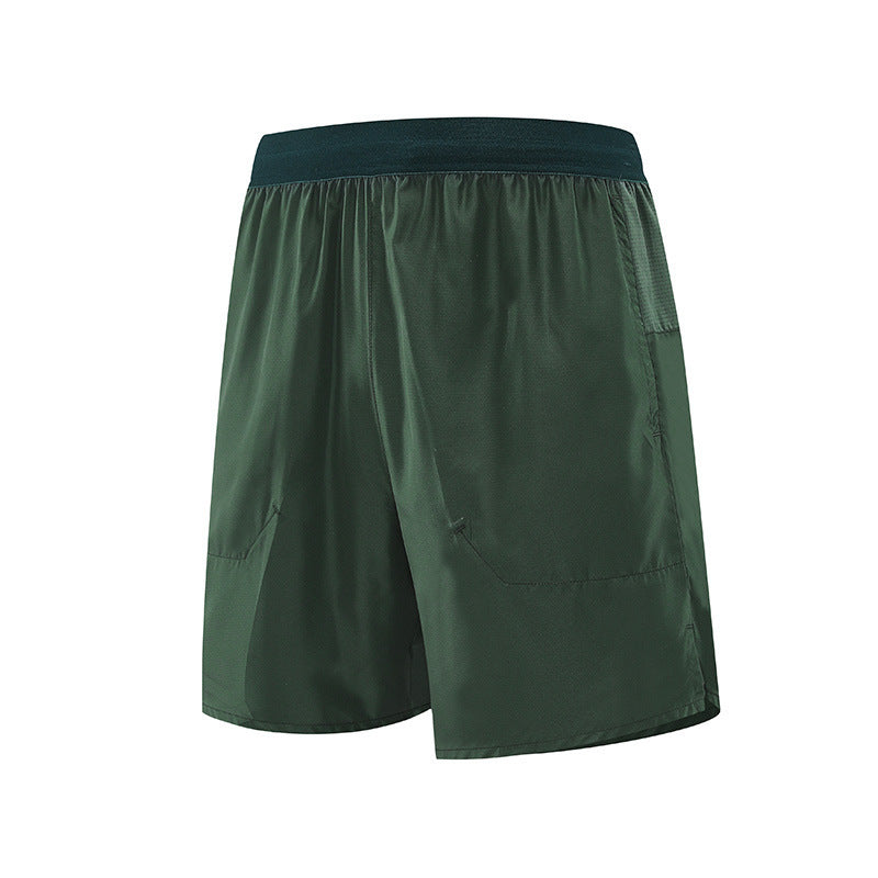 Fake Two Pieces Workout Shorts Men And Women Couple Outdoor Breathable Thin Ice Silk