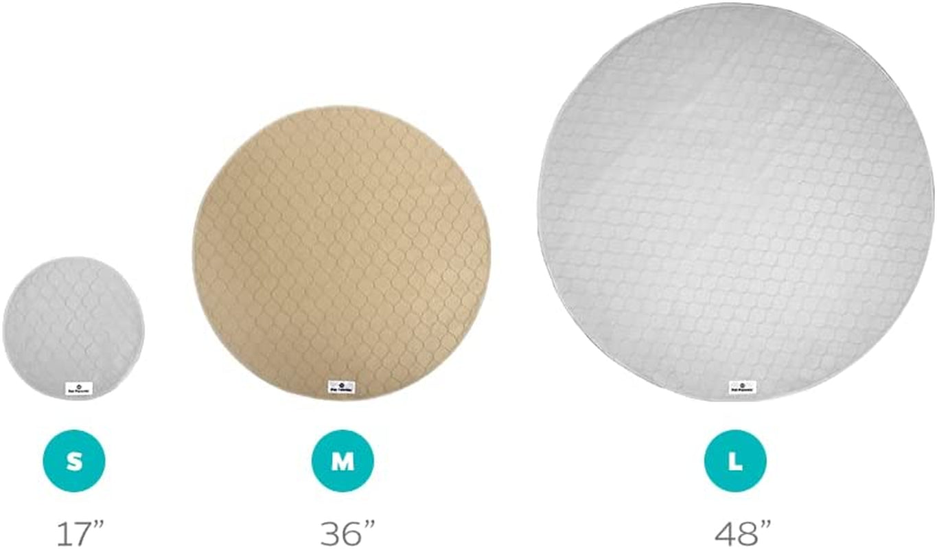 ® Pawtect® Pads Washable Pee Pads for Dogs (2Pack) of Premium Dog Pee Pads, Waterproof Puppy Pads & Reusable Dog Pads, Whelping Pads & Modern Pee Pads for Dogs (Tan/Grey, 17" Round)