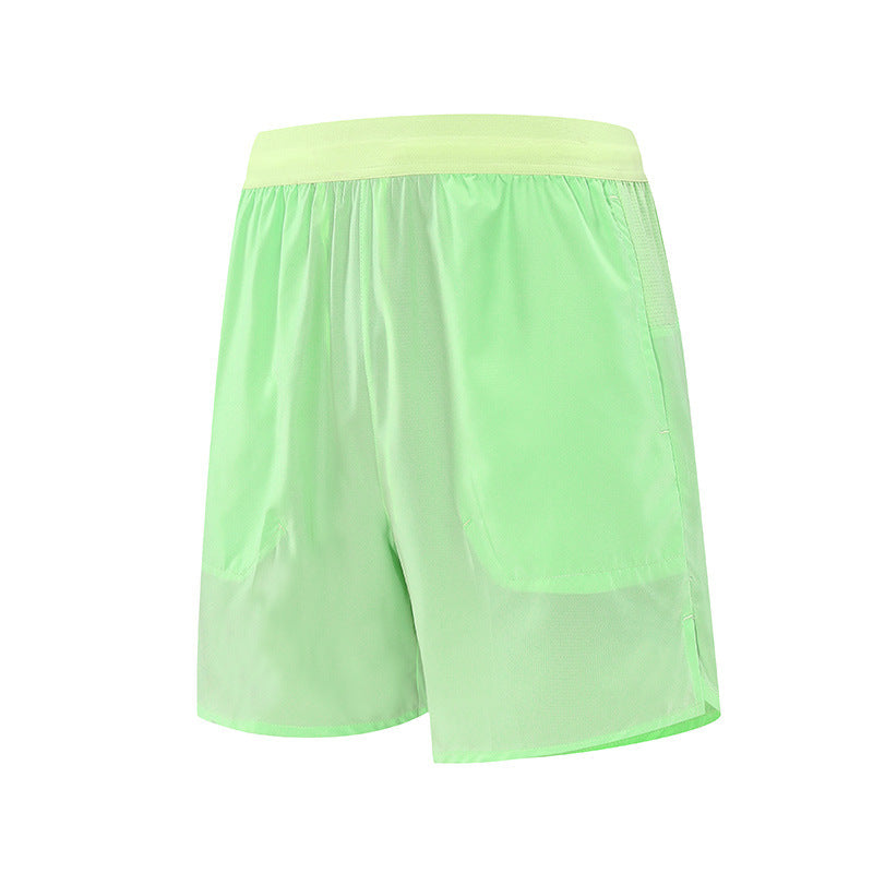 Fake Two Pieces Workout Shorts Men And Women Couple Outdoor Breathable Thin Ice Silk