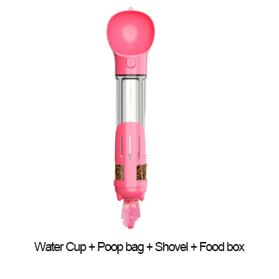 3-in-1 Dog Water Bottle with Poop Dispenser & Treat Holder
