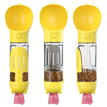 3-in-1 Dog Water Bottle with Poop Dispenser & Treat Holder