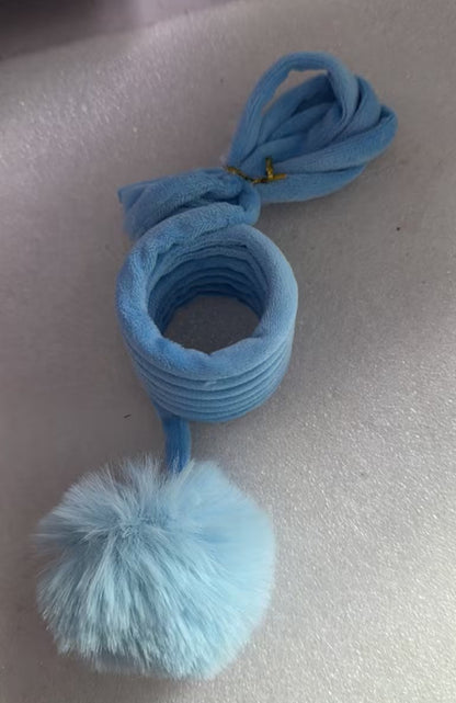 Interactive Cat Spring Toy with Rabbit Fur Ball