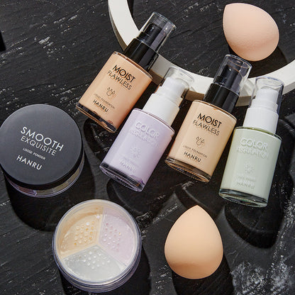 Women's Fashion Simple Concealer Foundation Isolation Loose Powder Set
