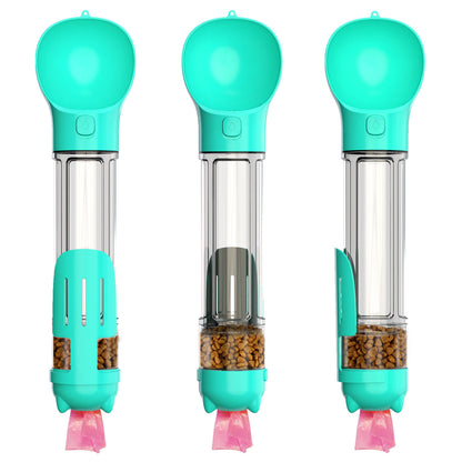 3-in-1 Dog Water Bottle with Poop Dispenser & Treat Holder