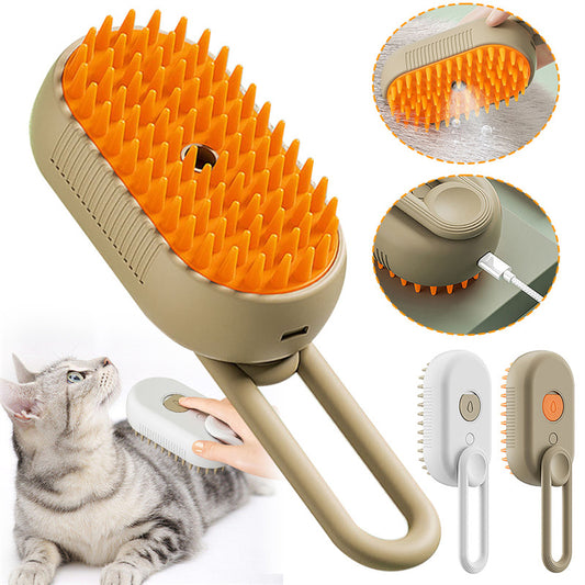Cat & Dog Steam Brush 3-in-1 Electric Spray Grooming Tool