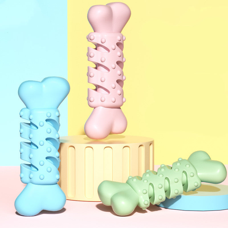Pet Dog Bone Teething Toy – Soft TPR Chew for Puppies