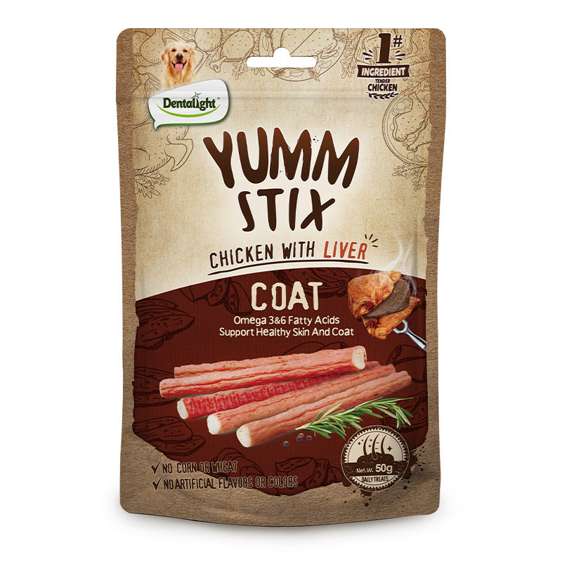 Pet Puppy Vitamin Chicken Emulsion Strips – 50g Bag (Beef Flavor)