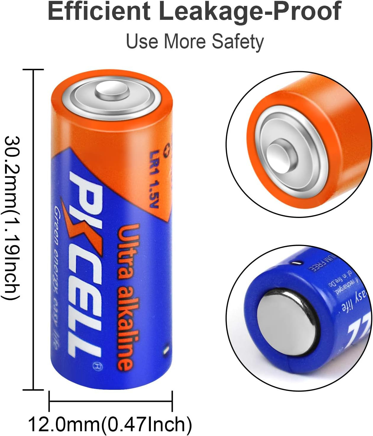 N Size 1.5V Alkaline Batteries, 5 Pack Ultra Long-Lasting MN9100/E90/LR1 Medical Battery for Medical Devices, GPS Trackers, Flashlights, Key Fobs, 10-Year Shelf Life