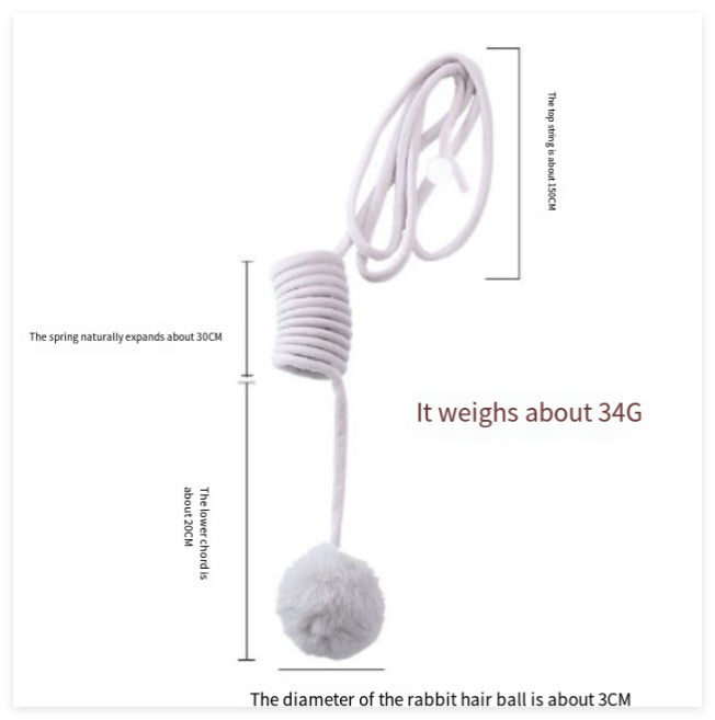 Interactive Cat Spring Toy with Rabbit Fur Ball