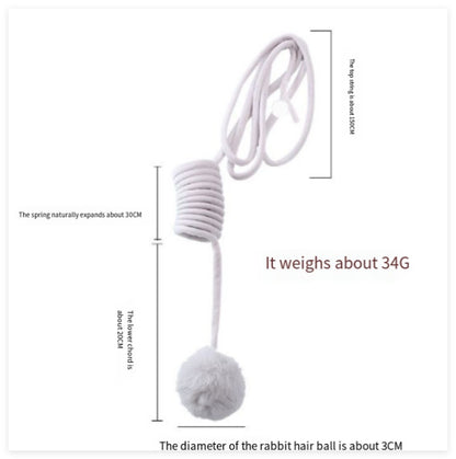 Interactive Cat Spring Toy with Rabbit Fur Ball