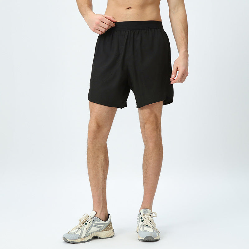 Fake Two Pieces Workout Shorts Men And Women Couple Outdoor Breathable Thin Ice Silk