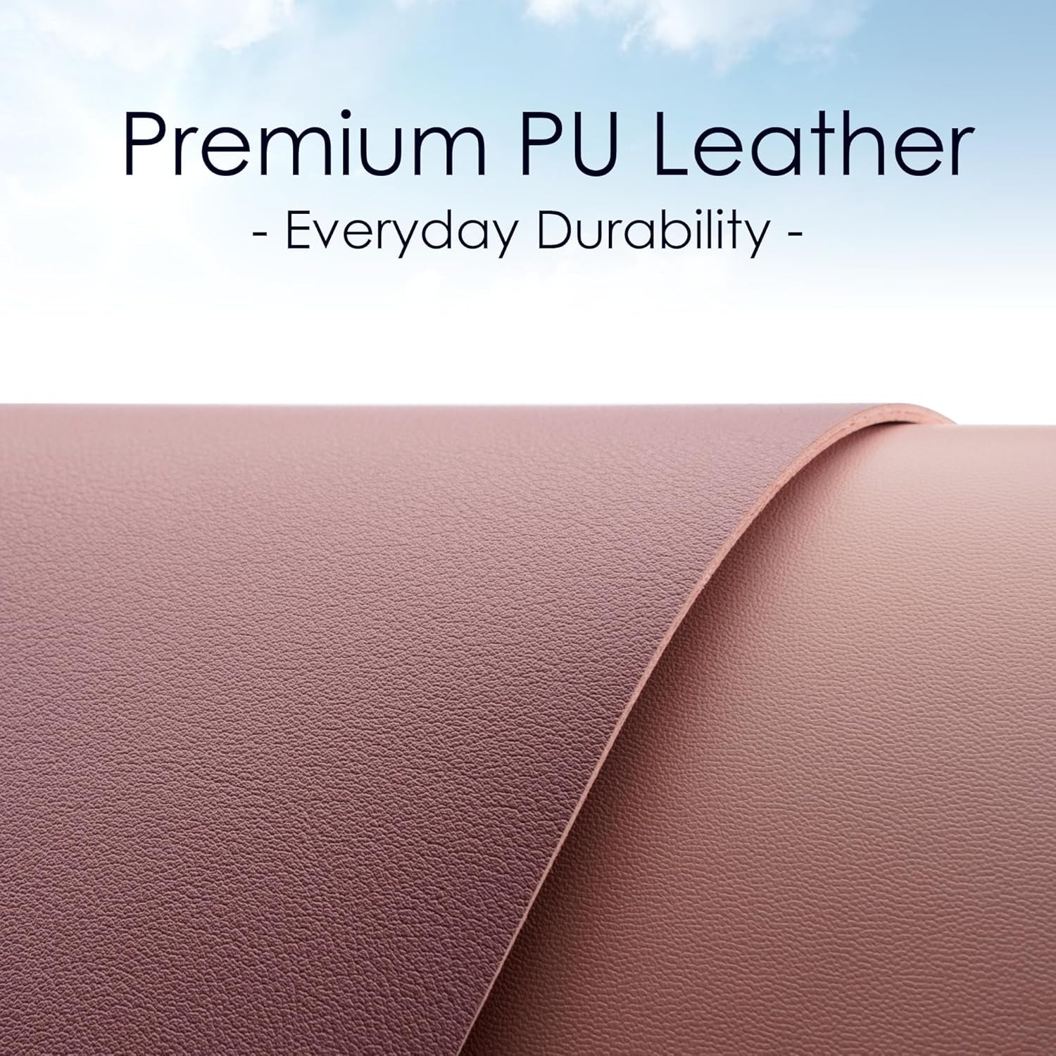 Leather Desk Pad Protector, Waterproof Mouse Pad, PU Desk Mat, Office Desk Cover, Desk Writing Mat for Office/Home/Work/Cubicle (Purple/Pink) 23.6X13.7In