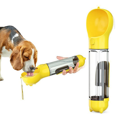3-in-1 Dog Water Bottle with Poop Dispenser & Treat Holder