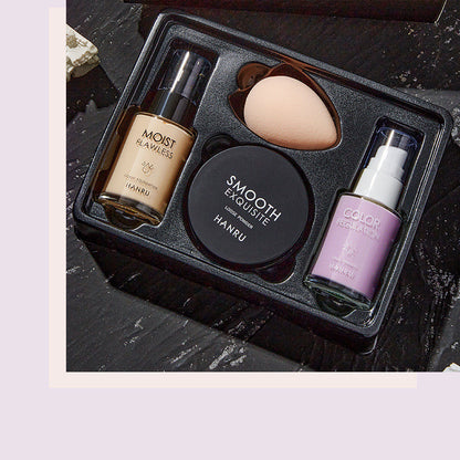 Women's Fashion Simple Concealer Foundation Isolation Loose Powder Set