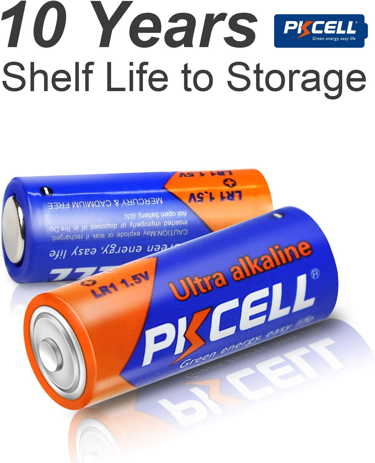 N Size 1.5V Alkaline Batteries, 5 Pack Ultra Long-Lasting MN9100/E90/LR1 Medical Battery for Medical Devices, GPS Trackers, Flashlights, Key Fobs, 10-Year Shelf Life