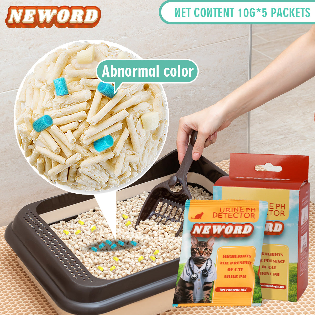 Self-Checking Cat Litter - 5PC Set (Brown)